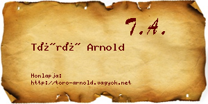 Törő Arnold névjegykártya